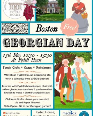 Details of our event this weekend…..

➿➿Georgian Day at Fydell House➿➿

A chance to meet some characters at the house & learn about the Fydell family.

Find out more by following Fydell House on Facebook.

This event is possible with support from the  National Lottery Heritage Fund The Architectural Heritage Fund
and Medlock Trust.

#thingstodoinbostonuk #ahf2023 #nationallotteryfunded #heritage #familyfun #freeevent